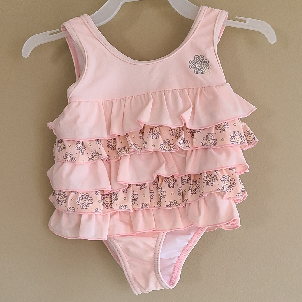 MEXX light pink ruffled one piece swimsuit